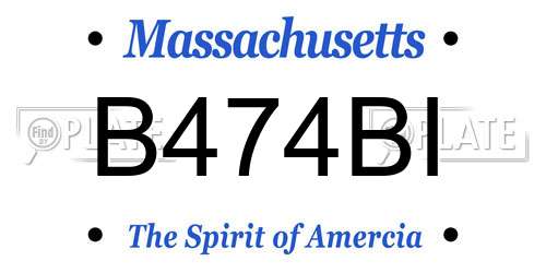 B474BI Massachusetts License Plate