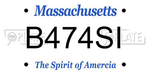B474SI Massachusetts License Plate