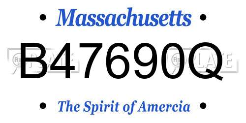 B47690Q Massachusetts License Plate