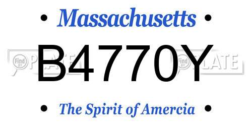 B4770Y Massachusetts License Plate