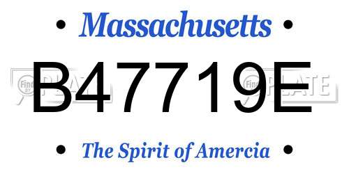 B47719E Massachusetts License Plate
