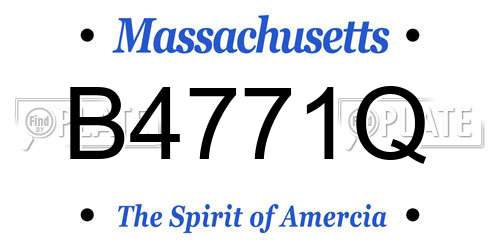 B4771Q Massachusetts License Plate
