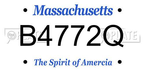 B4772Q Massachusetts License Plate