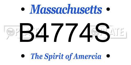 B4774S Massachusetts License Plate