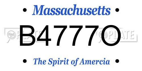 B4777O Massachusetts License Plate