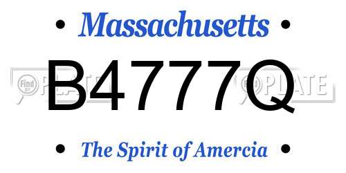 B4777Q Massachusetts License Plate