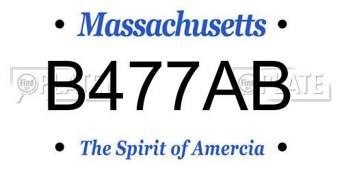 B477AB Massachusetts License Plate