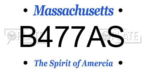 B477AS Massachusetts License Plate