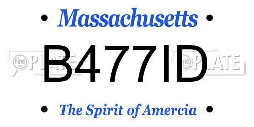 B477ID Massachusetts License Plate