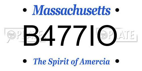B477IO Massachusetts License Plate