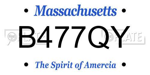B477QY Massachusetts License Plate