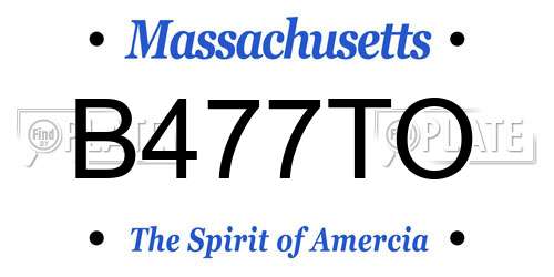B477TO Massachusetts License Plate