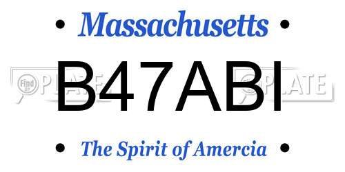 B47ABI Massachusetts License Plate