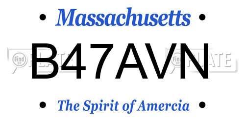 B47AVN Massachusetts License Plate