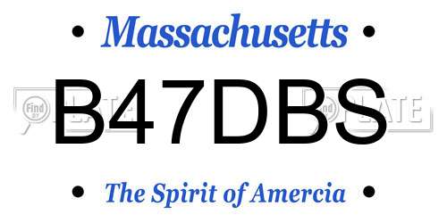 B47DBS Massachusetts License Plate