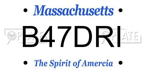 B47DRI Massachusetts License Plate