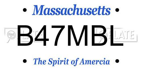 B47MBL Massachusetts License Plate