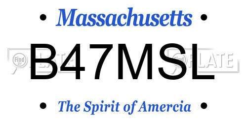 B47MSL Massachusetts License Plate