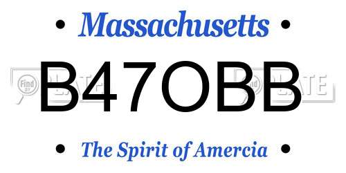B47OBB Massachusetts License Plate