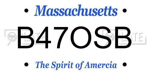 B47OSB Massachusetts License Plate