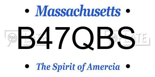 B47QBS Massachusetts License Plate