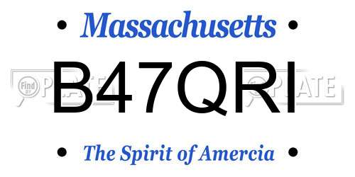B47QRI Massachusetts License Plate