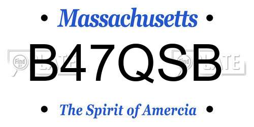 B47QSB Massachusetts License Plate