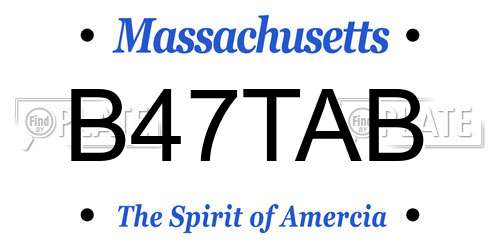 B47TAB Massachusetts License Plate