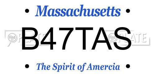 B47TAS Massachusetts License Plate