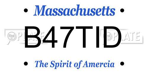 B47TID Massachusetts License Plate