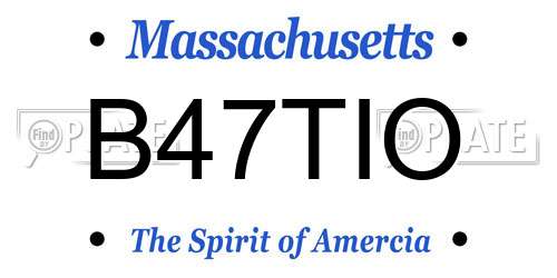 B47TIO Massachusetts License Plate