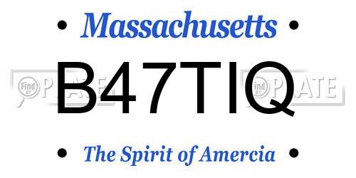 B47TIQ Massachusetts License Plate