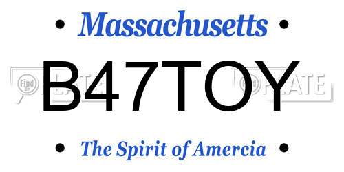 B47TOY Massachusetts License Plate