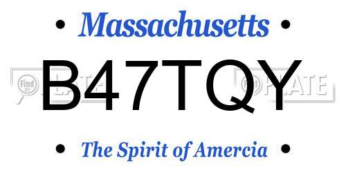 B47TQY Massachusetts License Plate