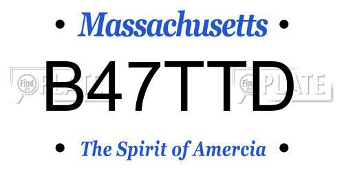 B47TTD Massachusetts License Plate