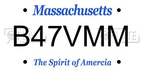 B47VMM Massachusetts License Plate