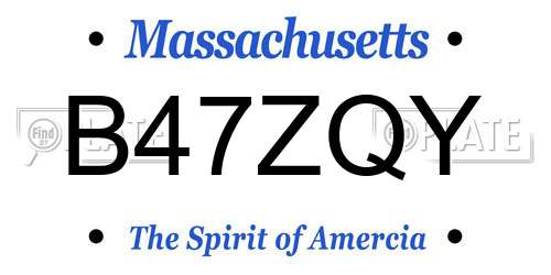 B47ZQY Massachusetts License Plate