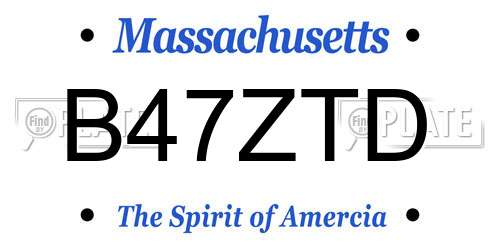 B47ZTD Massachusetts License Plate