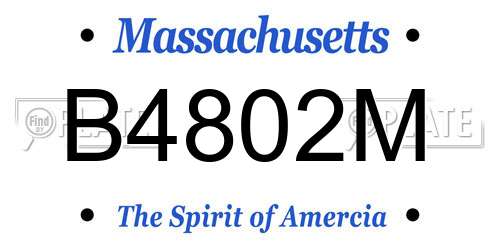 B4802M Massachusetts License Plate