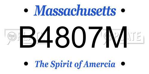 B4807M Massachusetts License Plate