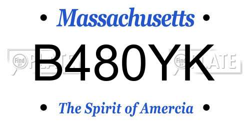 B480YK Massachusetts License Plate