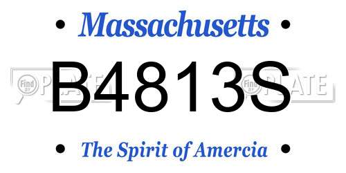 B4813S Massachusetts License Plate