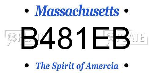 B481EB Massachusetts License Plate