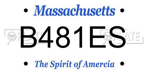 B481ES Massachusetts License Plate