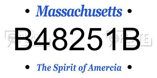 B48251B Massachusetts License Plate