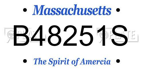 B48251S Massachusetts License Plate