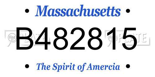B482815 Massachusetts License Plate