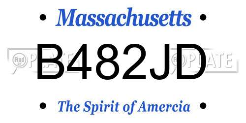B482JD Massachusetts License Plate