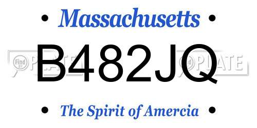 B482JQ Massachusetts License Plate