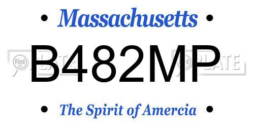 B482MP Massachusetts License Plate